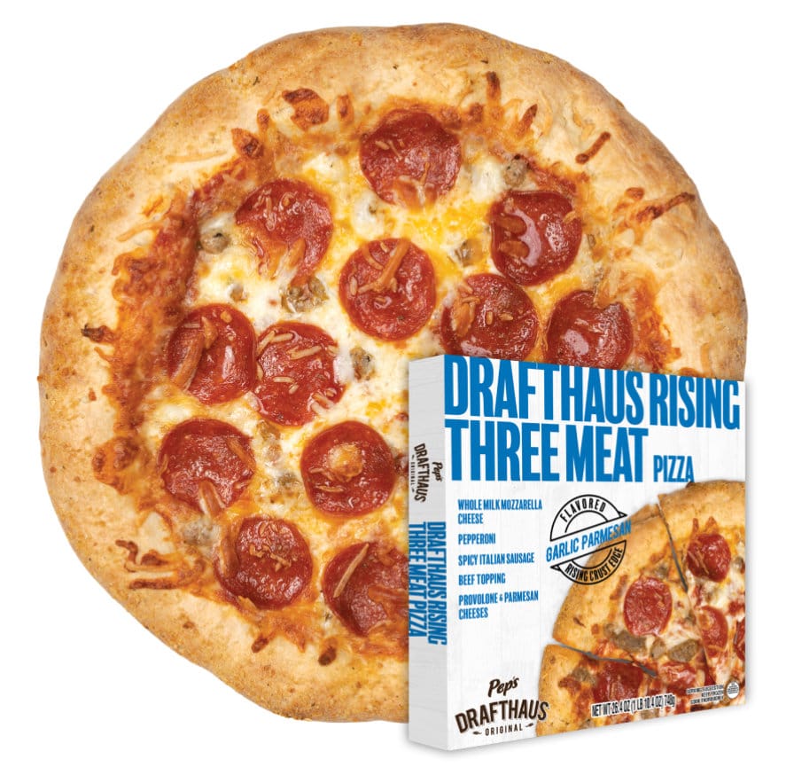 rising crust three meat pizza